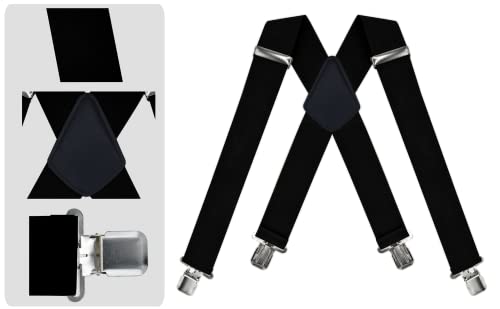 Image of Dibi Suspenders for Men - Adjustable X Back Mens Suspenders with 4 Heavy Duty Strong Clips