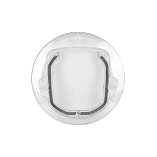 HEMOTON Round Glass Pet Door Cat Dog Entry Exit Door Hole Easy Install Magnetic Secure
