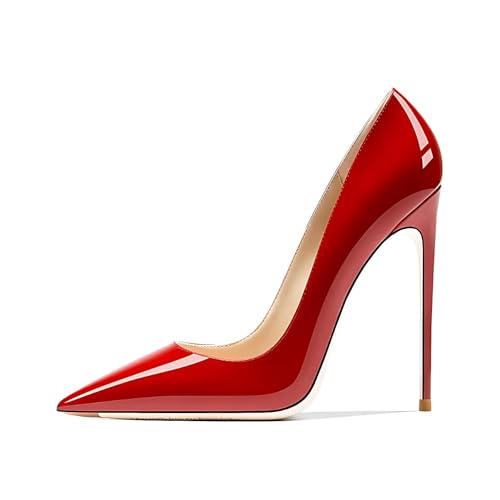 Image of Women's Pointed Toe Shallow Stiletto Heels 4.7 Inch Pumps Wedding Party Banquet Shoes
