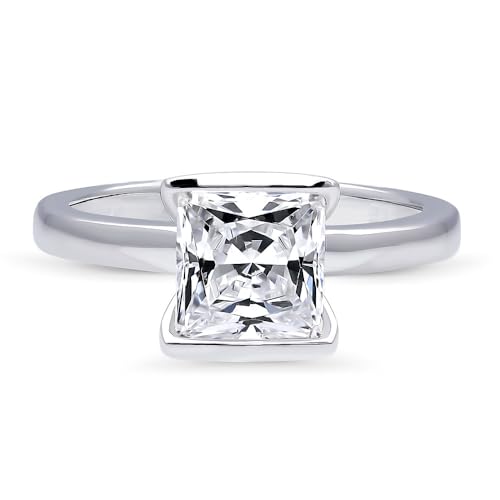 BERRICLE Sterling Silver Solitaire Promise Wedding Engagement Rings for Her, Cubic Zirconia CZ Ring - Emerald, Marquise, Oval, Pear, Princess, Round Cut2