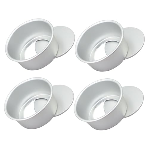 MOTHNUR 4 piezas Molde Redondo para Pastel Anodizado Antiadherente Molde Profundo para Hornear Postres Caseros Herramienta Doméstica para Bizcochos y Tartas