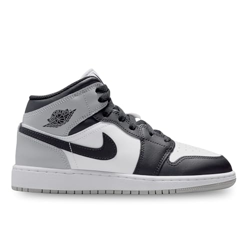 Air Jordan 1 Mid GS Baskets Gris Fumé pour le Collège et le Quotidien
