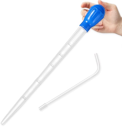 Gpoiu 27.7IN Extra Long Turkey Baster for Aquarium Coral Fish Feeder Blue