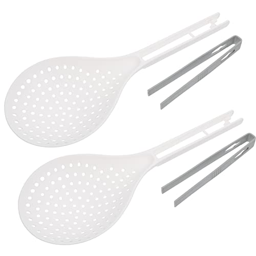 Hemoton 2 peças de colheres vazadas para cozinhar, servir, escumadeira, coador de alimentos, escorre