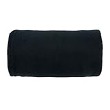 Brookstone Travel Blanket - 2-in-1 Super Soft Fleece Lightweight Throw Blanket with Carrying Pouch, Airplane & Car Travel Essentials, Black Foot Pocket