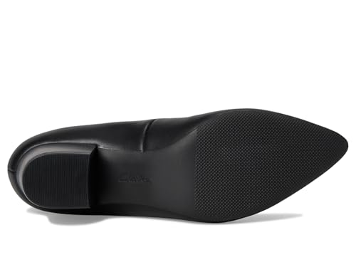 Clarks Women's Ellanie Hope Pump, Black Leather, 5.54