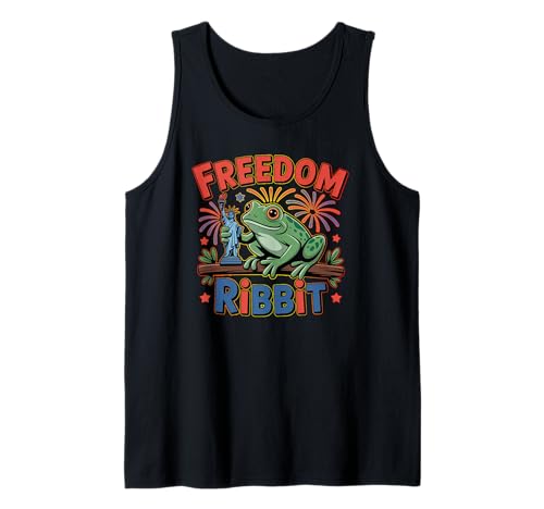 Freedom Ribbit Coqui Lovers Puerto Rico Frog Bandera americana Camiseta sin Mangas