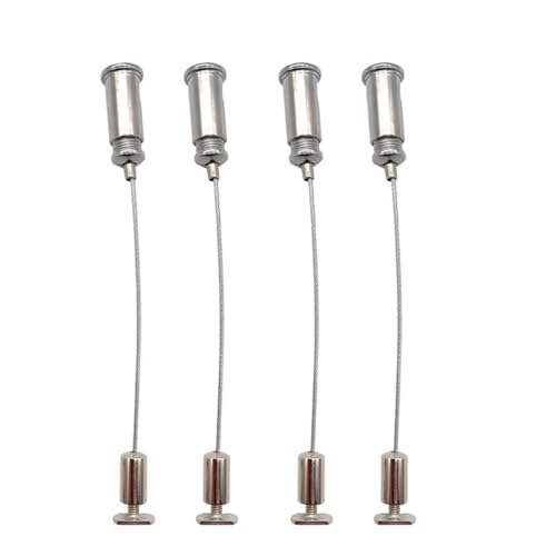 Gutol 4 set di sospensioni per lampade con cavo in acciaio regolabile, cavo in acciaio e occhielli, supporto per cavo metallico da 1 m per lampade, insegne, foto, piante in vaso, lampadari