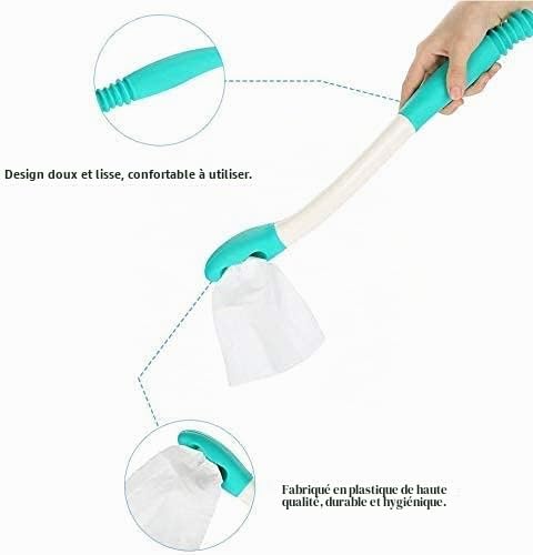 Aide à la Toilette Wipe Easy, Longue portée Comfort Wipe Poignée Range Comfort Porte-essuie-Glace inférieur