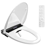 Baotree Electric Toilet Seat, Elongated Smart Heated Toilet Seat with Warm Water & Dryer, Feminine & Child Hip Wash, Wireless Remote, Self-Clean, Stainless Steel Nozzle, Adjustable Water Pressure