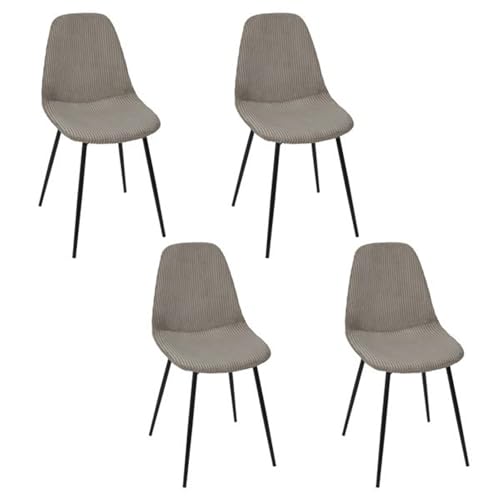 HOME DECO FACTORY - Lot de 4 Chaises Côtelées Scott - Assise Ergonomique pour Confort et Style - Dimensions 54 x 85 x 45 cm - Hauteur Assise 48 cm - Taupe -...