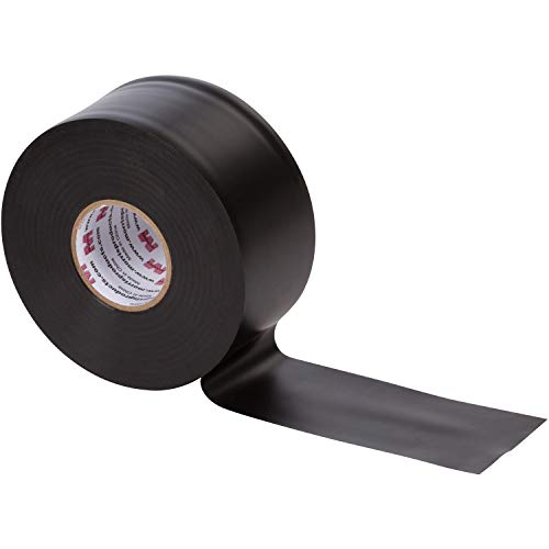 Image of Morris Products Black Pipe Wrap Tape - 2 inch x 100 Ft x 10 Mil, 2-Inch Width - Self Amalgamating Heavy Gauge, Pressure Sensitive, Vinyl - Protection for Pipes, Conduit, Joints, Valves - Indoor /Outdoor