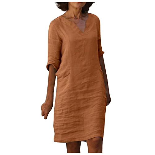 OIOLOYJM Plus Size Summer Dresses for Women 2025 Plus Size Dresses for Curvy Women 3/4 Sleeve Casual Boho Kaftan Dresses