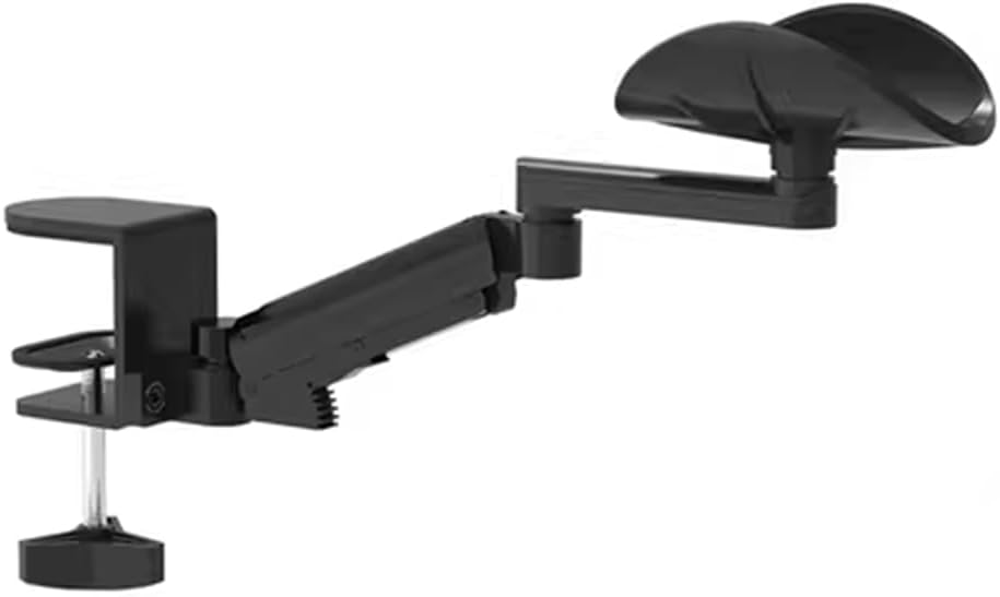 Armrest Elbow Rest Desk Arm Rest Height Adjustable Wrist Rest Rotation Multi-Angle Elbow Arm Shoulder Fatigue Ergonomic Telescopic Armrest Pad Arm Stand Load Capacity 5kg Black