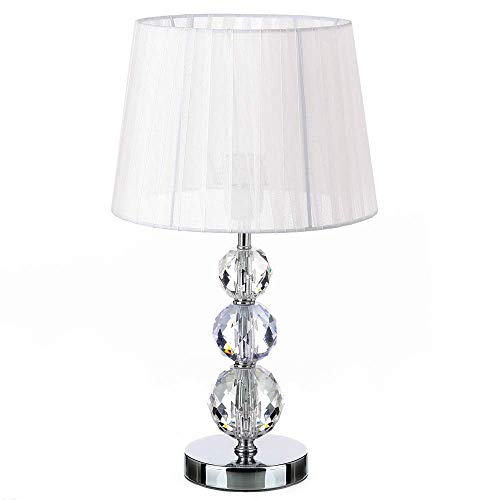 Lampe de table en métal blanc de 25x43 cm