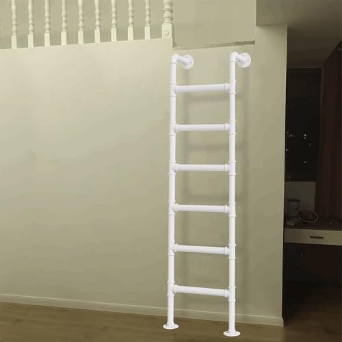 Échelle de sécurité en fer forgé ajustable, dispositif mural blanc pour accès sous-sol - 2