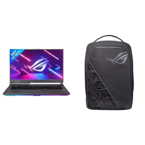 ASUS ROG Strix G17 (2022), 17.3″” (43.94 cms) FHD 144Hz, AMD Ryzen 7-6800H, RTX 3050 4GB Graphics, (16GB RAM/512GB SSD), G713RC-HX109WS + ROG BP1501 Gaming Bag (Black)