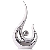 LCCCK Abstrakte Statuen für Wohnkultur – moderne Keramik-Skulptur, dekorative Statuen für Wohnzimmer, Regal, TV-Ständer, Büro oder Couchtisch, Tischdekoration