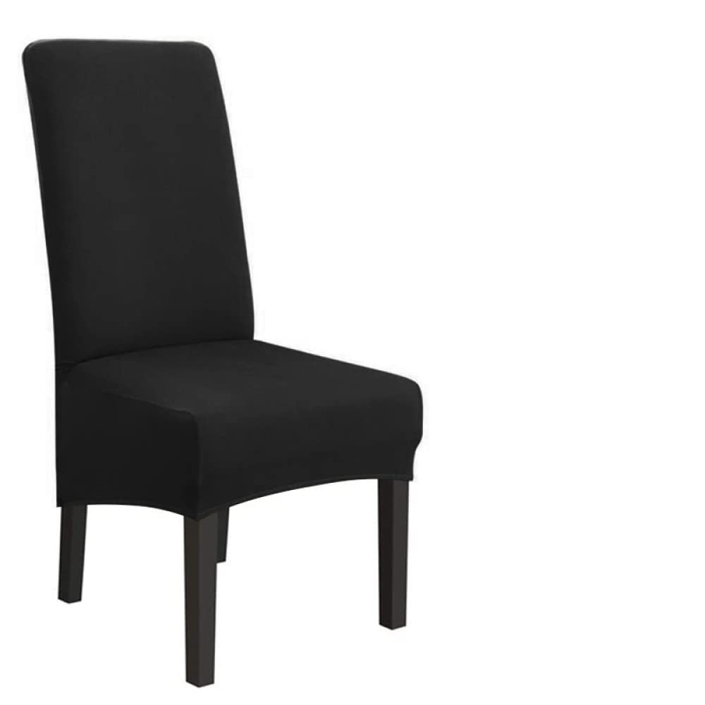Housse de chaise XL noire lot de 8 en jacquard extensible spandex pour salle à manger