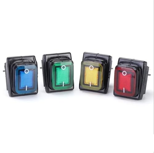 Interruptor basculante T85 IP67 de 4 pines con LED rojo de 220V 4