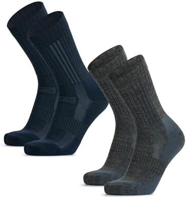 DANISH ENDURANCE Terrain Expert Pro Hiking Socks, Warm Merino Wool, Moisture-wicking & Anti-blister Walking Socks for Long Hikes, for Men & Women, Unisex, 2 Pack