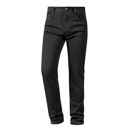 Men's Classic Straight Leg Jeans, Black Denim, 5-Pocket Design