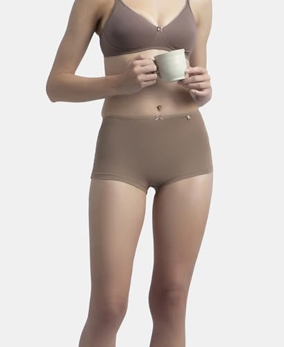 Image of Jockey SS04 Women High Coverage Super Combed Cotton Elastane Stretch Boy Leg with Concealed Waistband and StayFresh Treatment