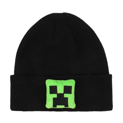 Bonnet Minecraft Creeper contre le froid pour adolescent, maille extensible taille unique