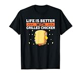 Das Leben ist besser mit gegrilltem Hähnchen, Retro-Sandwich T-Shirt