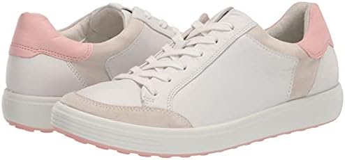 ECCO Women's Soft 7 Retro Sneaker, Shadow White/White/Silver Pink, 9-9.5 | Image 6