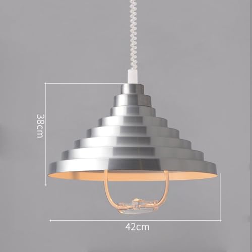 Lustre Edison moderne avec suspension réglable en aluminium argenté