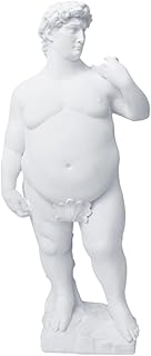 ibasenice David Statue Modern Art Sculptures Fat David Statue David Nude Male Statues and Figurines Desk Decoration for Office Home Desk Shelf Decoration S