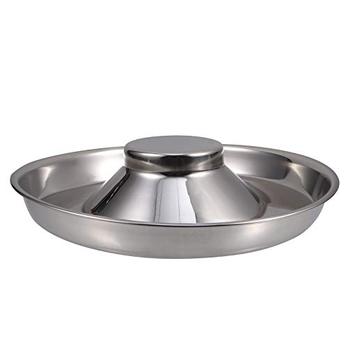 TEHAUX Tigela de alimentação lenta para cachorro em aço inoxidável Tigela de alimentação de metal pa