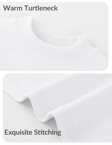 Image of Witwot Toddler Girls Mock Turtleneck Shirts Long Sleeve Thermal T-Shirt | Cotton Girl Soft Basic Pullover Tops Size 18M-5T