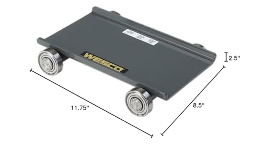 Wesco Industrial Products 480020 Steel Deck Machine Dolly, 10,000-lb. Capacity, 8.5" x 11.75" x 2.5" - Thumbnail 2