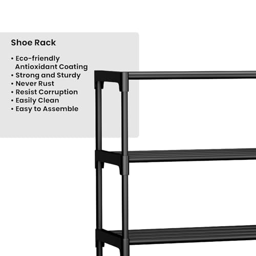 Image of Shoes Rack 4 Tier Shoe Rack with Shelf, Folding ShoeRack for Bedroom, Living Room, Entryway, White, ShoeRack, Footwear Stand for Home, Shoe Rack Plastic, Shoes Rack with 4 Layer (4 LAYER)