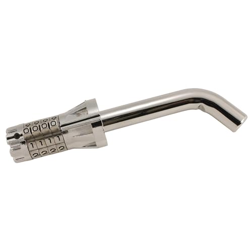 Trimax Standard 1/2" Dia. Resettable Combinaiton Bent Pin Receiver Lock MAG125, Clam Packaging, Chrome