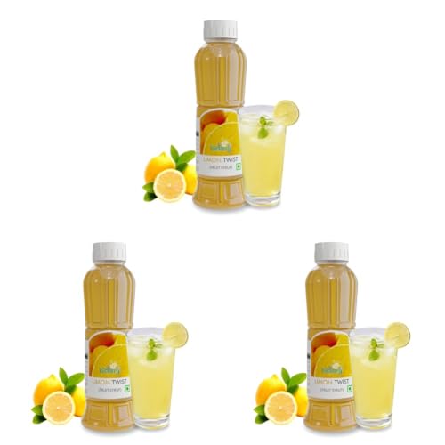 Image of Hitkary Limon Twist Syrup 700 ml | Zesty Lemon Drink Concentrate | Refreshing Summer Cooler | Ideal for Mocktails, Soda & Refreshing Drinks (Pack of 3)