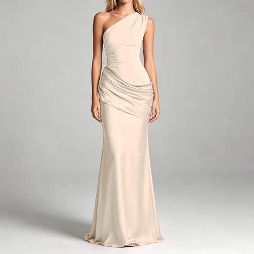 Robe de soirée longue asymétrique et moulante pour bal et mariage