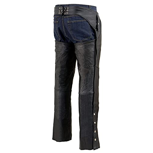 Image of Milwaukee Leather Men's Thermal Lined Premium Leather Motorcycle Bikers Riders Chaps