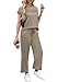 WIHOLL Matching Sets Women Clothing Fall Fashion Must Haves Chocolate Brown Fall Clothes Summer Beach Travel Vacation Outfits 2 Piece Petite Lounge Sets Resort Wear Cruise 2026 Old Money Crewneck M
