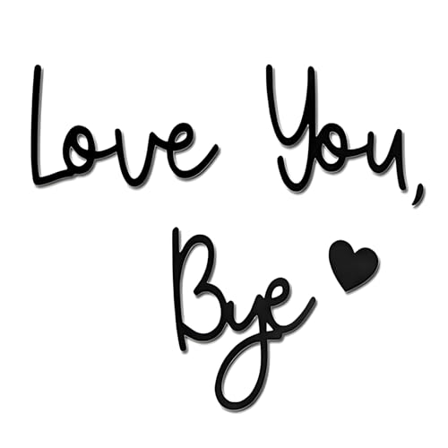 Letrero de madera con texto en inglés 'Love You Bye Above Door' con puntos adhesivos para decoración de pared de pasillo