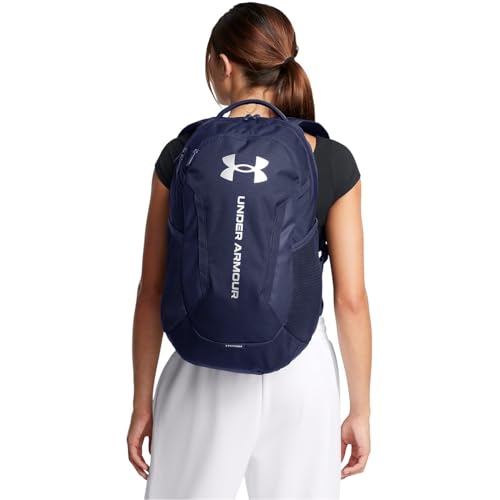 Under Armour Unisex-Adult Hustle 6.0 Backpack, (411) Midnight Navy/Midnight Navy/Metallic Silver, One Size Fits Most3