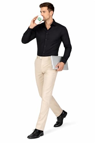 Image of Formal Pants for Men Office Wear - Premium Regular Fit Formal Trouser for Men, Boys, Gents Bottom Formal wear for Office Meeting, Party, Gathering, Wedding