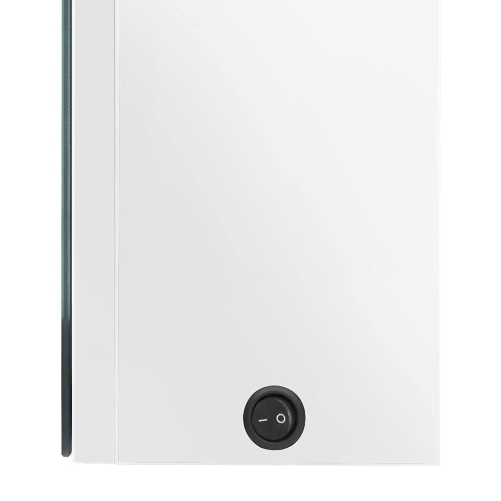 Armario con Espejo de Tocador LED, Mueble de Pared con Luz Incorporada y 3 Estantes, Gabinete de Baño Moderno en Tablero MDF con Acabado Melamínico,