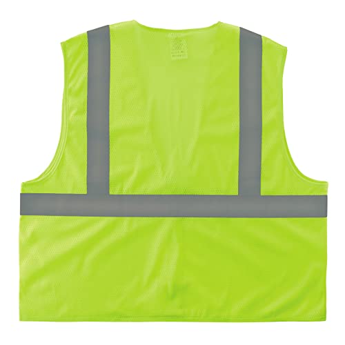 Ergodyne Unisex Adult Reflective Safety Vest, High Visibility Mesh, Closure, Ansi Rated Type 3 Class 2 Super Economy Mesh Vest Zipper, Lime, Xx-Large-3X-Large Us #TOP1