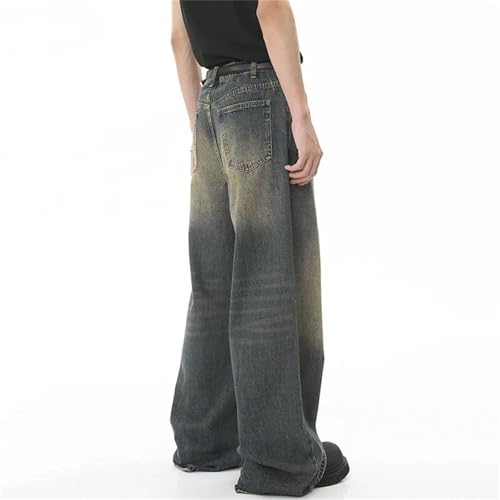 Men's Casual High Waist Wide Leg Jeans Pants Classic Vintage Straight Jeans with Pockets3