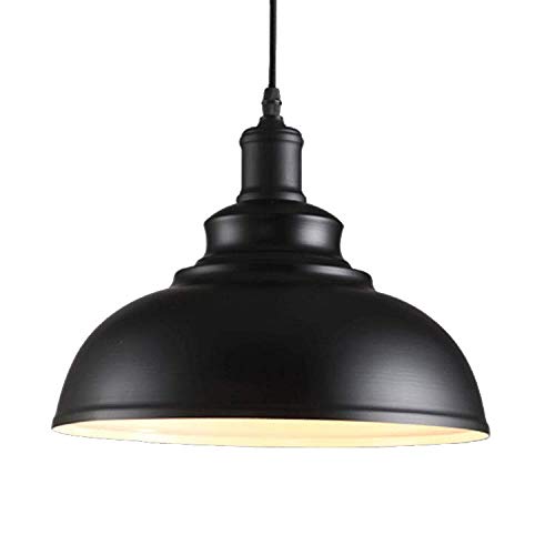 PETITES ECREVISSES Rétro Suspensions Luminaires-Plafonnier Lustre Abat-jour Ø29cm-Industrielle Métal Lampe de Plafond éclairage Intérieur (Noir) Cover