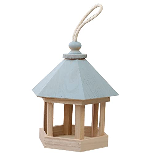 Feeder extérieur en bois suspendu avec corde pour petits oiseaux - 2