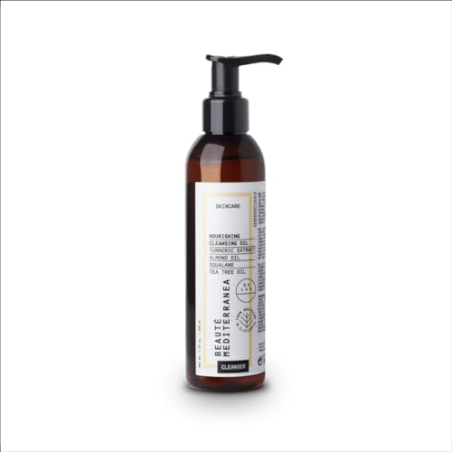 Gel en Aceite Limpiador Facial - Desmaquillante Pieles Secas y Sensibles - Triple Textura (Gel - Aceite - Leche) - 200 ml - 100% Vegano Sin Sulfatos - Beauté Mediterranea Nourishing Cleansing Oil